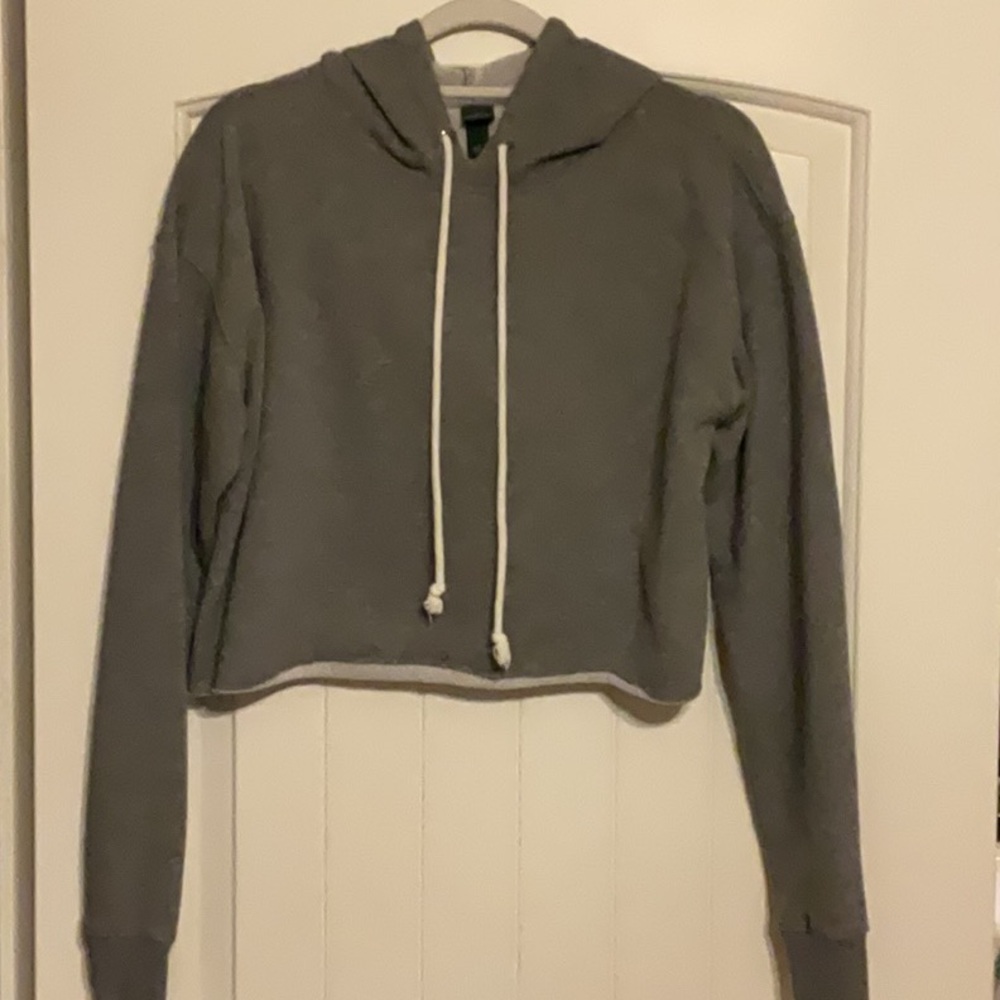 Wild Fable Green Cropped Hoodie Relaxed Sweatshirt